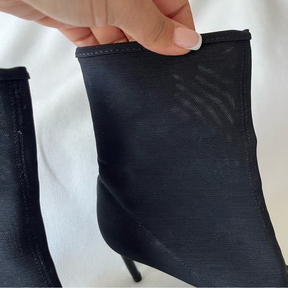 SERGIO ROSSI Vinyl Mesh Sock Boots Black Size 37 - Picture 7 of 14